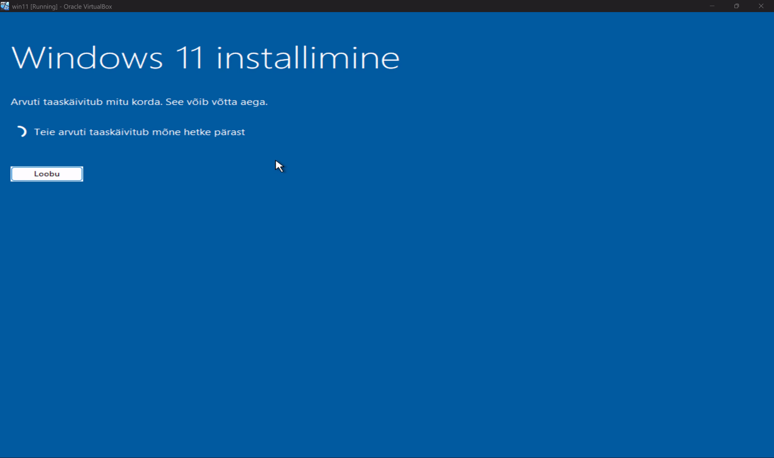 Windows 11 install progress lõpp