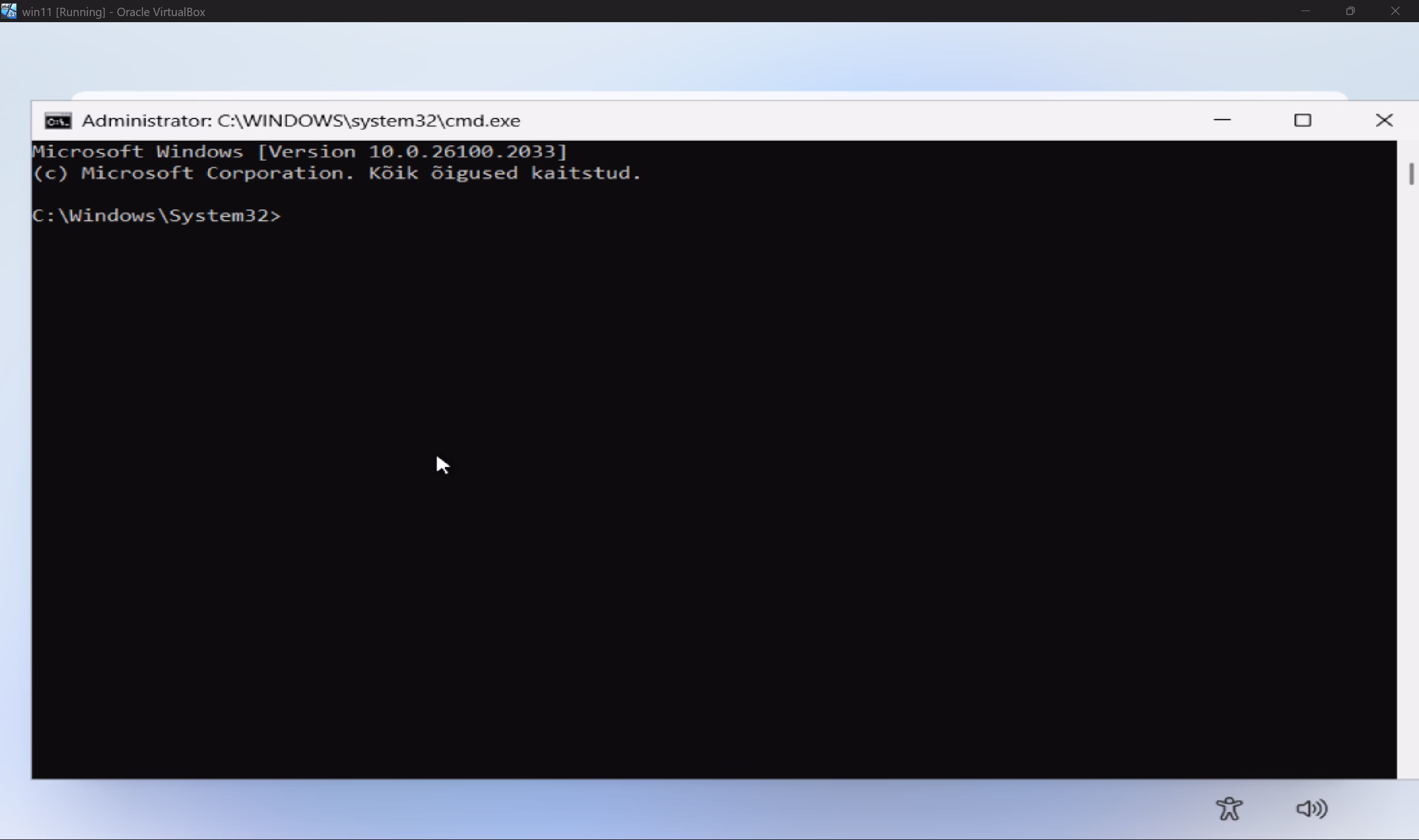 Windows 11 seadistus käsuviip klahvidega shift+F10