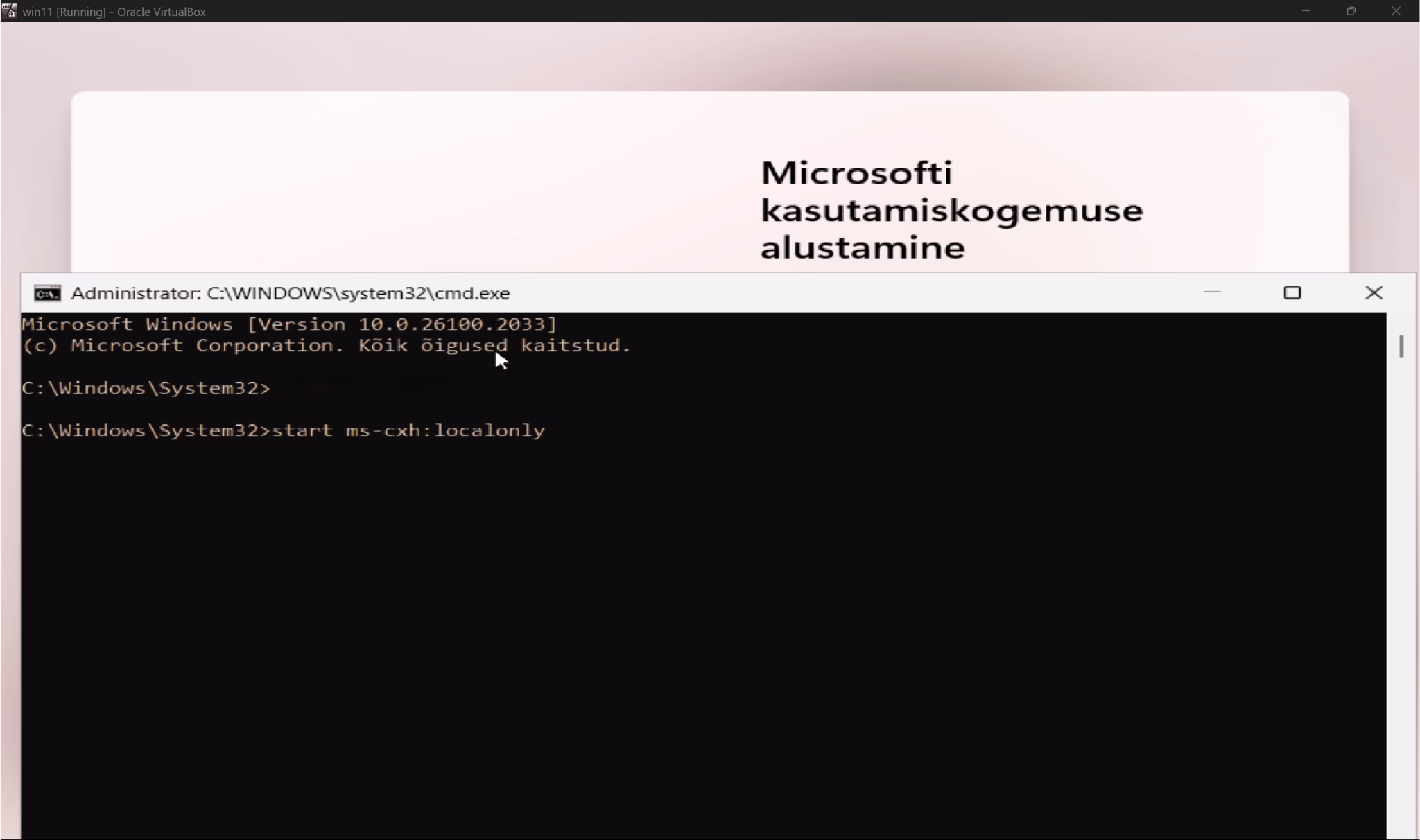 Windows 11 seadistus käsuviip käsk